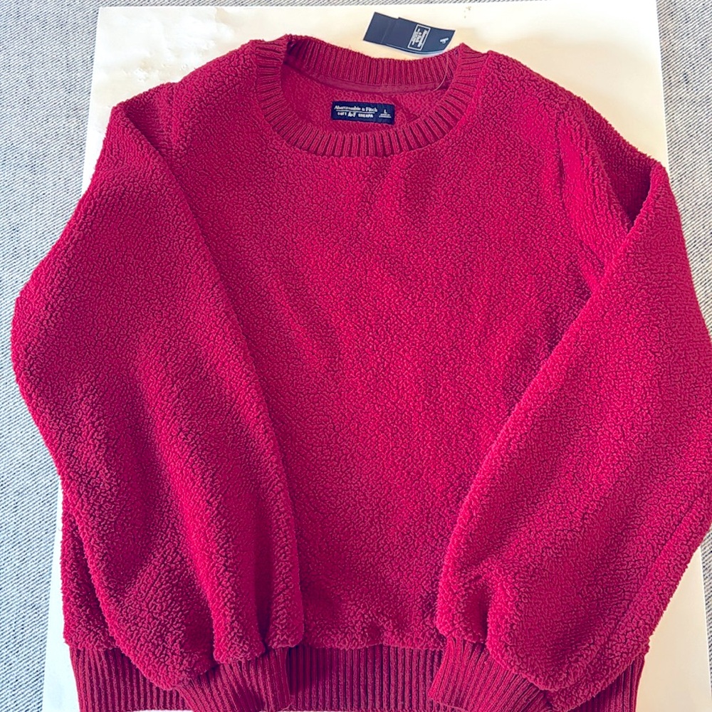 New - Red Abercrombie - Women’s Fleece Top - Size L